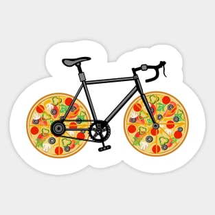 bicycle pizza wheels Sticker